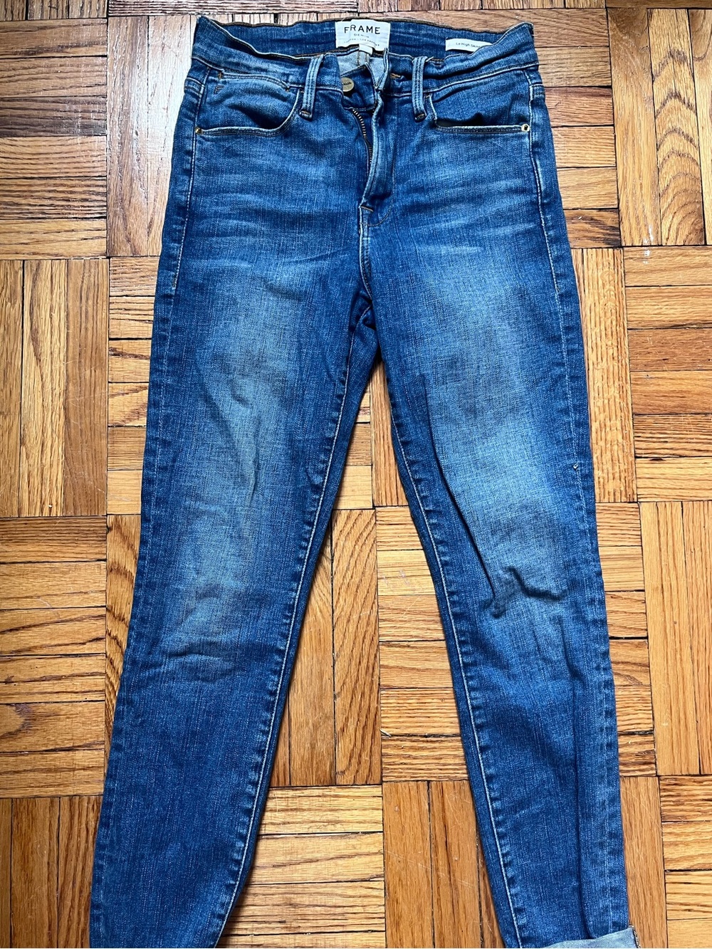 Frame Denim Le High Skinny Jeans in Medium Blue Wash - Picture 3 of 3